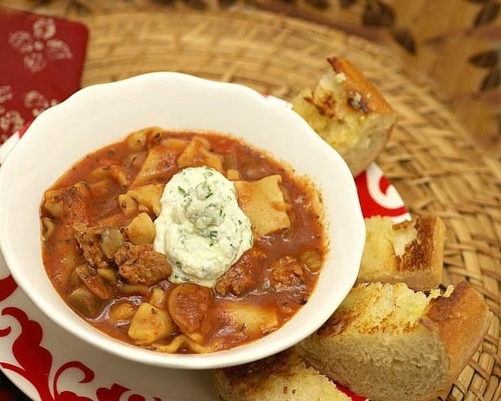 Slow Cooker Lasagna Soup