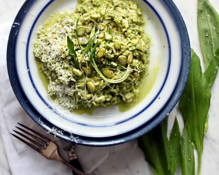 Miraculous Rice-less Risotto with Ramps and Asparagus