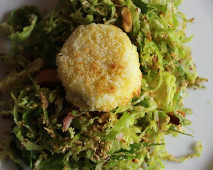 Brussel Sprout Salad with Smoked Almonds and Goat Cheese