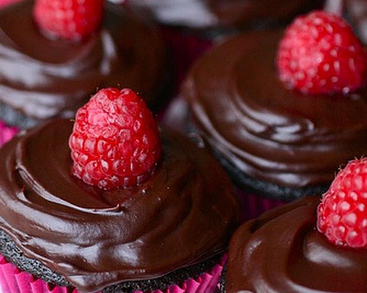 Double Chocolate Raspberry Cupcakes