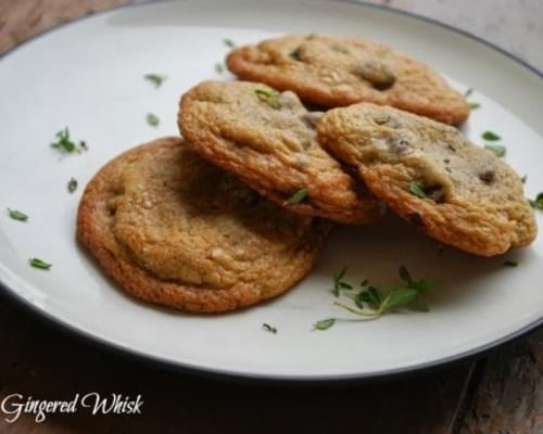 Sea Salt and Thyme Chocolate Chip Cookies (Great Food Blogger Cookie Swap)
