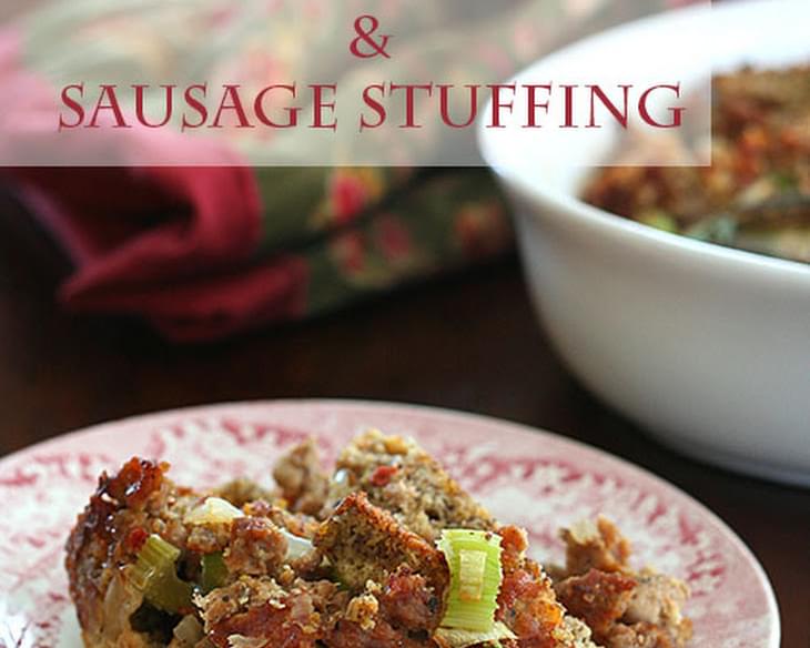 Spicy Sausage and Cheddar Stuffing - Low Carb and Gluten-Free #freshfestive
