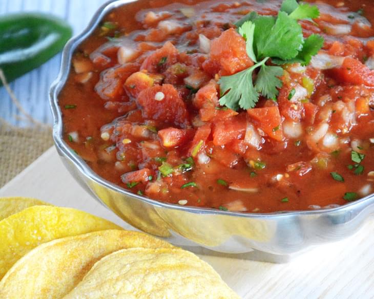 Cantina Style Salsa with Homemade Corn Tortilla Chips