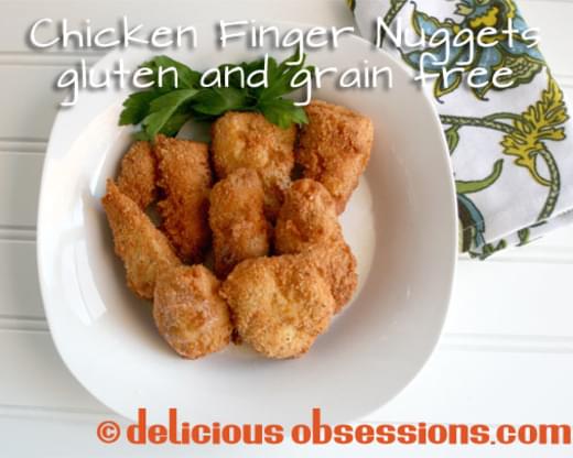 Crispy Coconut Chicken Finger Nuggets with Tangy Balsamic Dip (Gluten and Grain Free)