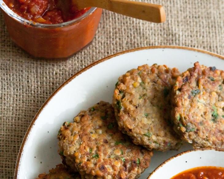 Red Lentil Patties with Spicy Tomato Jam