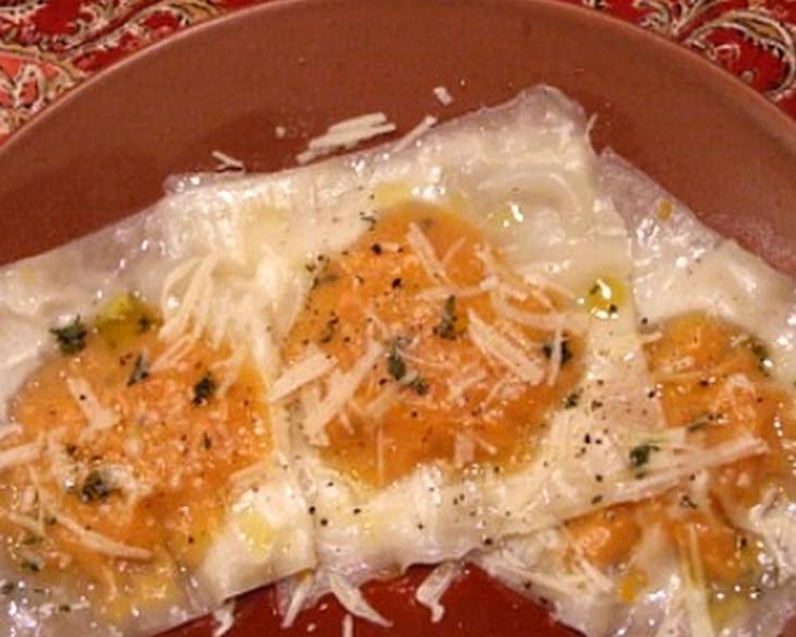 Easy Butternut Squash Ravioli with Rosemary Oil