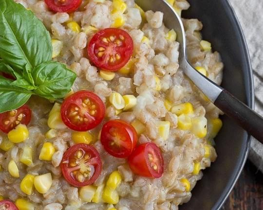 Farro Risotto with Corn and Tomatoes