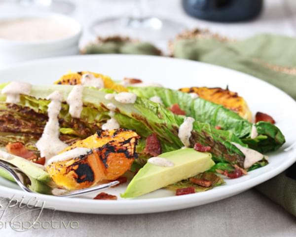 Grilled Romaine and Orange Salad with Creole Buttermilk Dressing