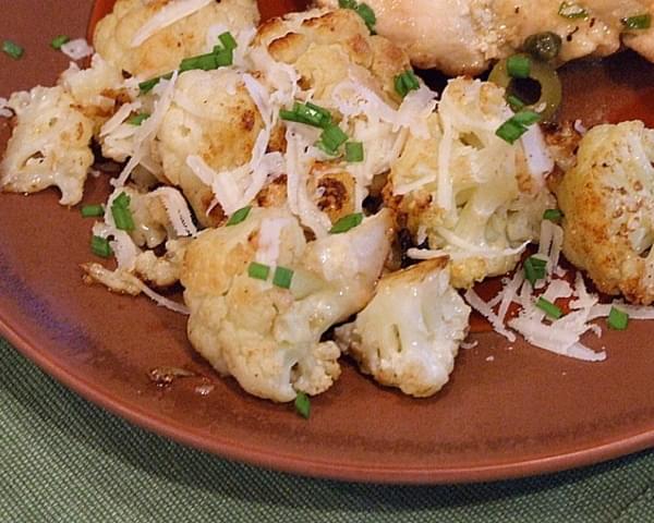 Oven- Roasted Cauliflower w/ Garlic, Olive Oil & Lemon Juice