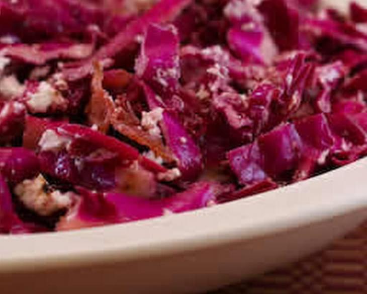 Warm Red Cabbage Salad with Bacon and Goat Cheese
