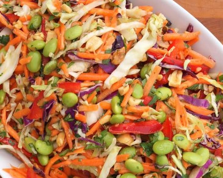 Asian Slaw with Ginger-Peanut Dressing