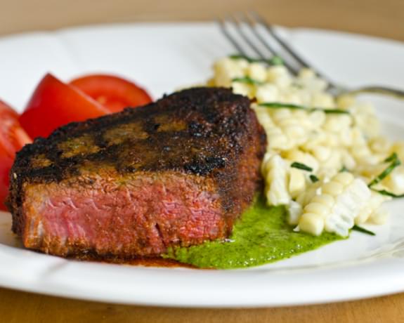 Grilled Spice-Rubbed Beef Tenderloin with Chimichurri Sauce