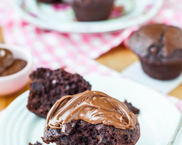 Chocolate Lover's Chocolate Chocolate-Chip Muffins with Nutella