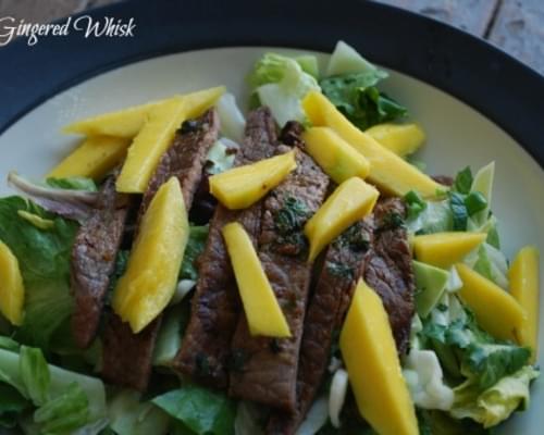 Grilled Asian Flank Steak and Mango Salad
