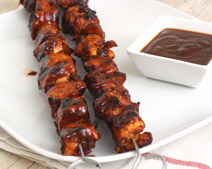 Barbecued Chicken Kebabs