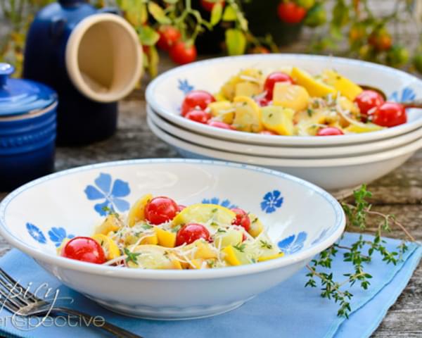 Yellow Summer Squash Recipe with Blistered Tomatoes