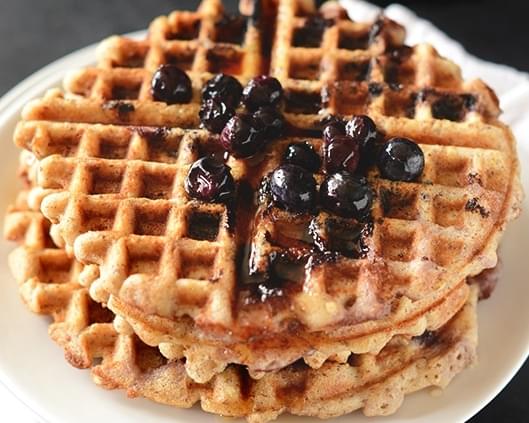 Lemon Blueberry Waffles {Vegan + Gluten Free}
