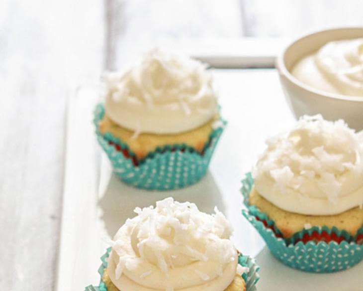 Coconut Lime Cupcakes with Coconut Lime Cream Cheese Frosting