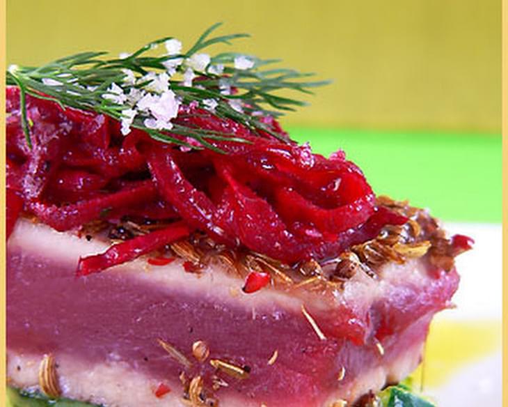 Seared Spiced Tuna with Zucchini