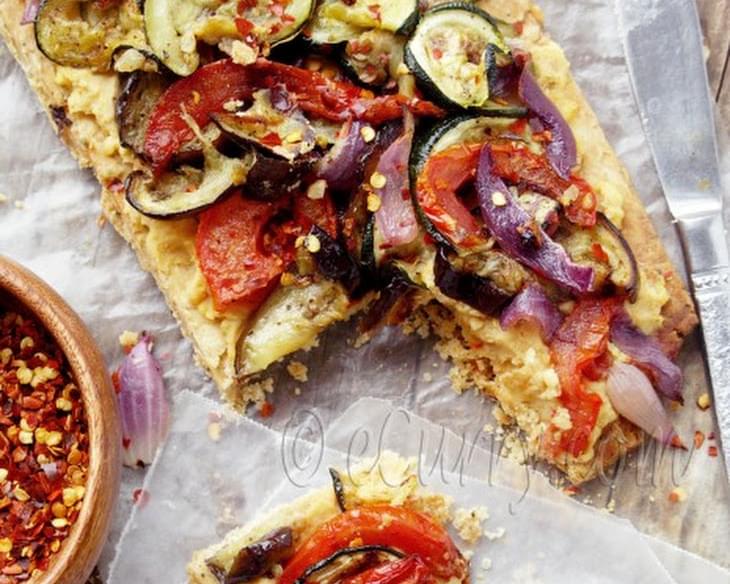 Grilled Vegetable and Hummus Tart