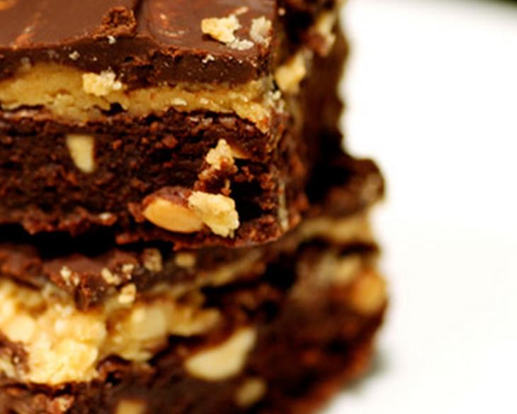 Crunchy Peanut Butter and Fudge Brownies