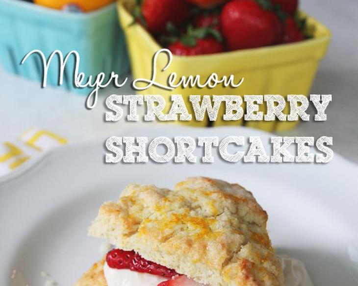 Meyer Lemon Strawberry Shortcakes with Buttermilk Whipped Cream