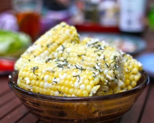 Grilled Corn & Avocado Salad with Lime & Basil