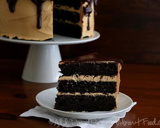 Dark Chocolate Peanut Butter Layer Cake - Low Carb and Gluten-Free