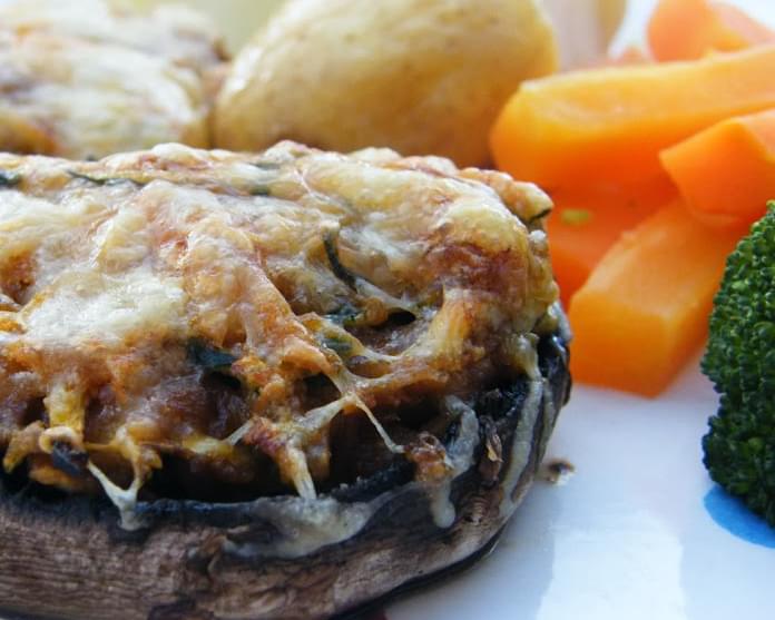 Carrot & Courgette Stuffed Mushrooms
