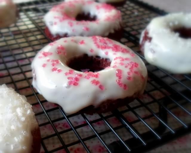 Glazed Red Velvet Donuts