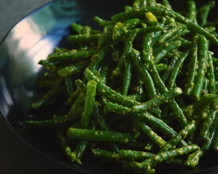 Green Beans With Pistachio Pesto