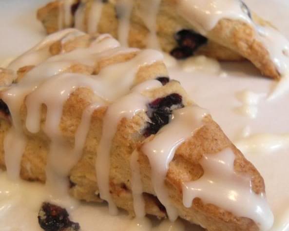 Blueberry Scones with Lemon Drizzle Icing