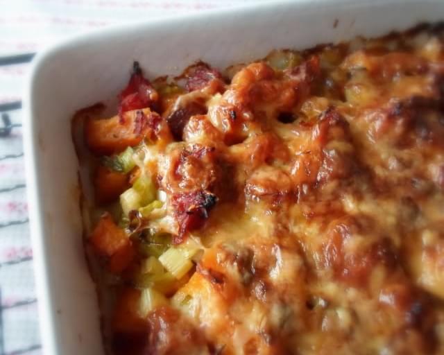Butternut Squash Baked with Tomatoes & Cheese