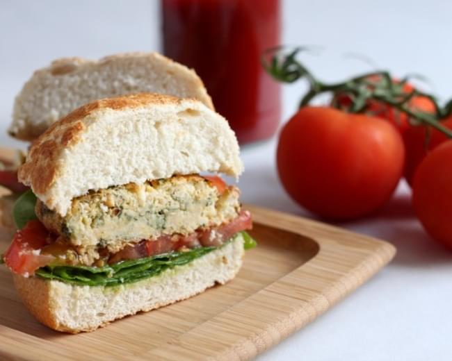 Spinach And Feta Chickpea Burgers