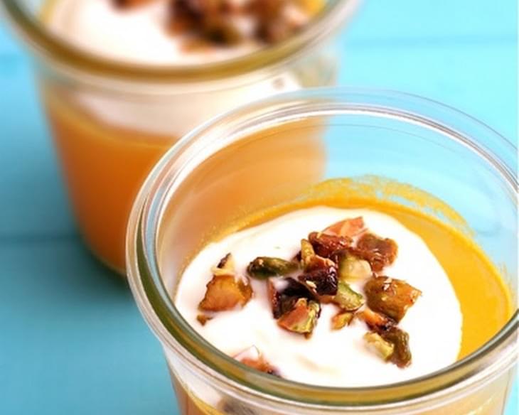 Orange and Cardamom Jelly with Candied Pistachios