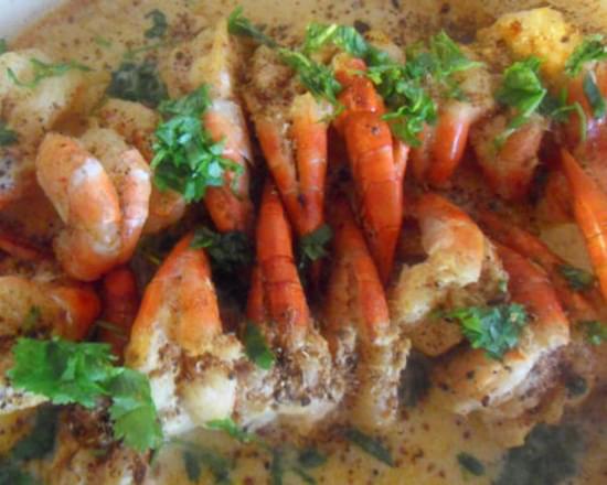 Easy Indian Prawn Recipe - Baked with a Coconut and Mustard Sauce