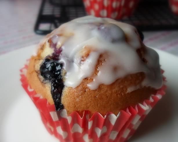 Glazed Blueberry Muffins