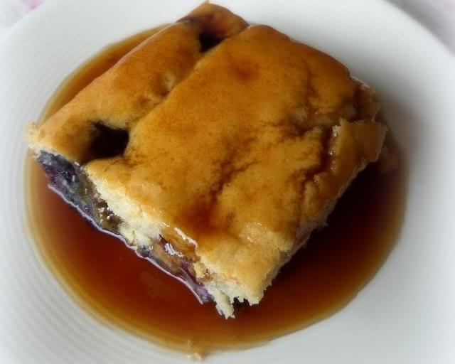 Blueberry Cake with a Brown Sugar Sauce