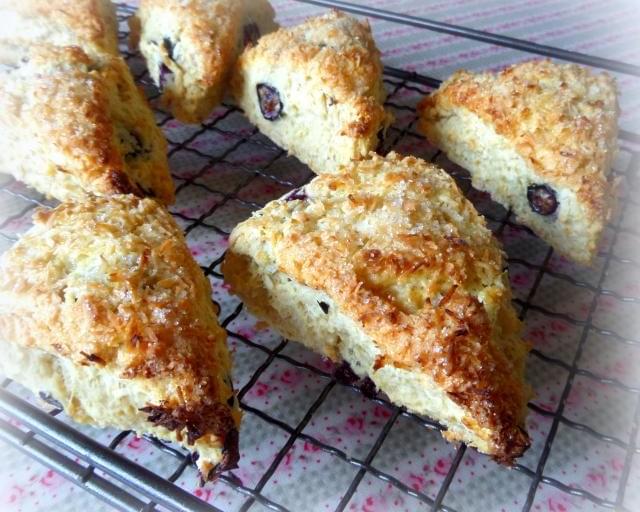 *Coconut, Lime and Blueberry Scones*