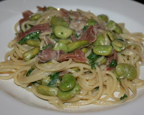 Summer Pasta #2 - Broad Bean and Prosciutto Carbonara