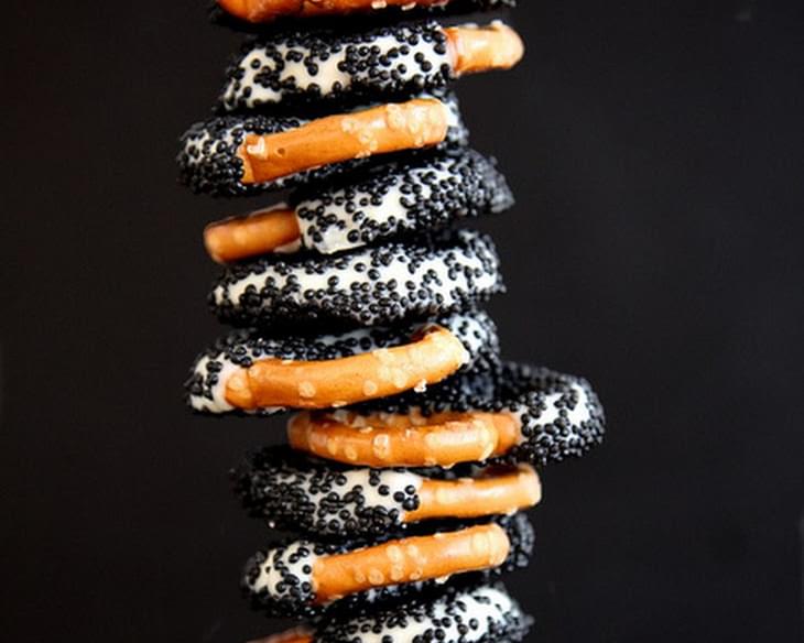 Black and White Chocolate Dipped Pretzels