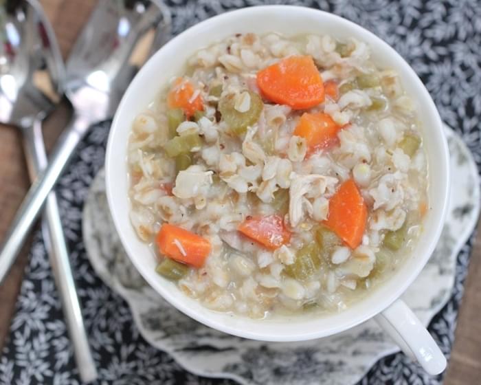 Hearty Chicken Barley Soup with Vegetables