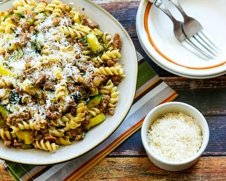 Rustic Pasta Sauce with Italian Sausage, Zucchini, and Sage
