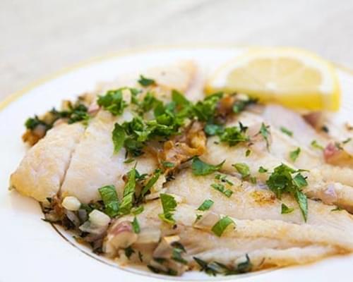 Sautéed Petrale Sole in Herb Butter Sauce