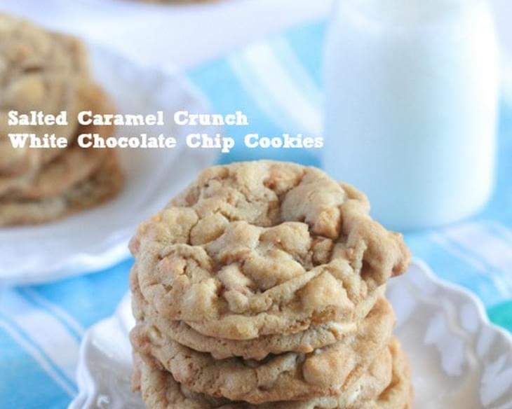 Salted Caramel Crunch White Chocolate Chip Cookies