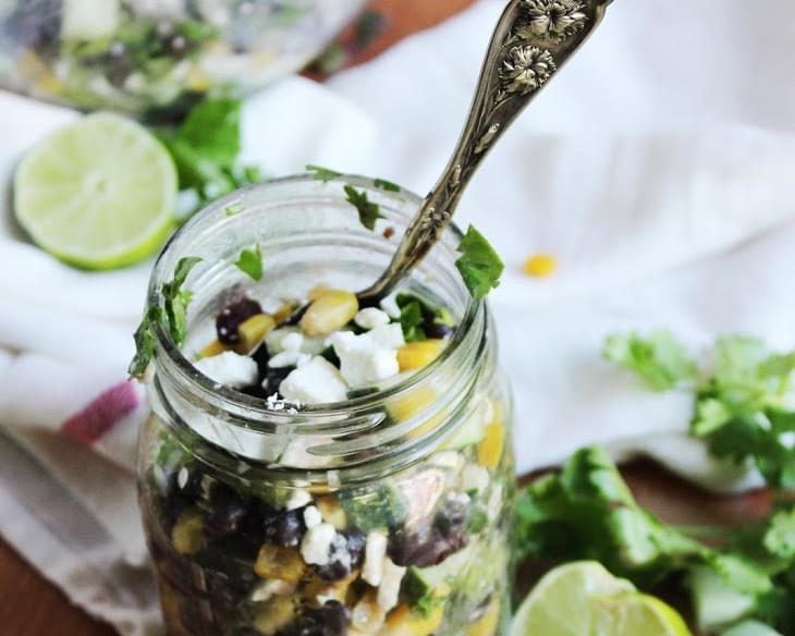 Chilled Black Bean Feta Cucumber Salad