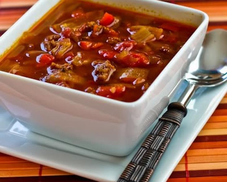 Goulash Soup with Red Peppers and Cabbage