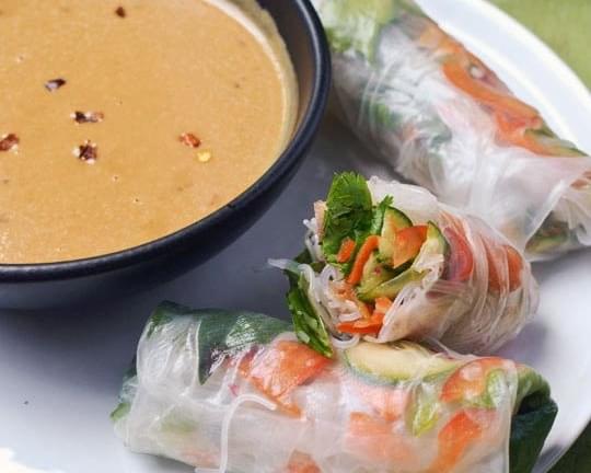 How To Make Vegetable Summer Rolls with Spicy Peanut Sauce