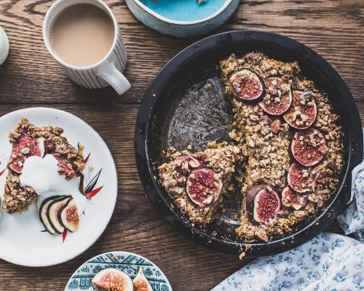 Baked Fig and Date Oatmeal with Pecan Streusel