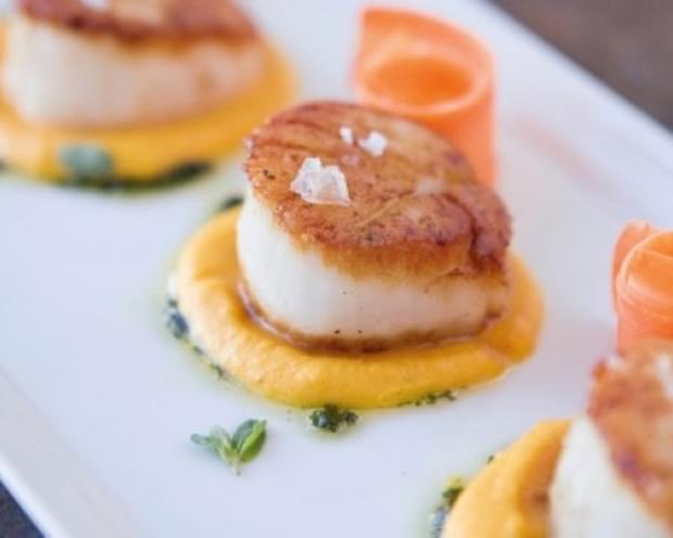 Scallops With Carrot Cream And Marjoram